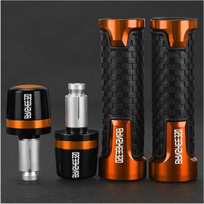 Motorfiets Handgrepen - Stuurgrepen Motor - Comfortabel Rijden - Universele Pasvorm - 22MM - Geel