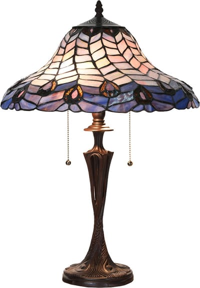 Lumilamp Tiffany Tafellamp Ø 40x60 cm Blauw Paars Glas