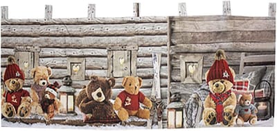 Verlicht Kerstgordijn LED Vitrage Raambekleding 45x120 cm Warm Wit Licht