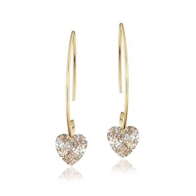 Montebello Oorbellen Liv HG40 - Swarovski Hart - 925 Zilver Verguld - Ø10mm - 35mm