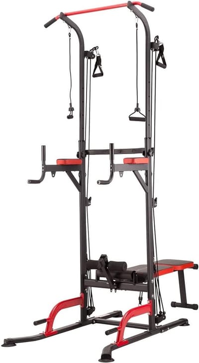 Krachtstation - Fitness Toren - Full Body Training - Multifunctioneel Station - 150 kg Belastbaar - Zwart