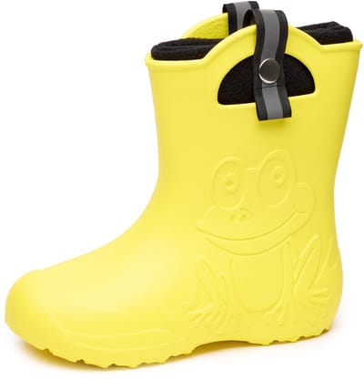 Ladeheid Kinder Regenlaarzen – Lichtgewicht Rubberen – Laarzen – Thermovoering – Meisjes – Jongens – Antislip – Regenlaarzen – Kinder – Geel – 30/31 - LA-CA-Frog245