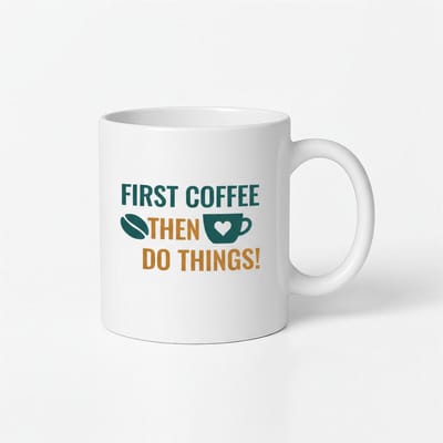 First Coffee Then Do Things! Koffiemok - Leuk Cadeau voor Koffieliefhebbers