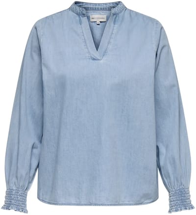 ONLY CARMAKOMA CARMETTA LS DNM SHIRT Light blue denim maat 42