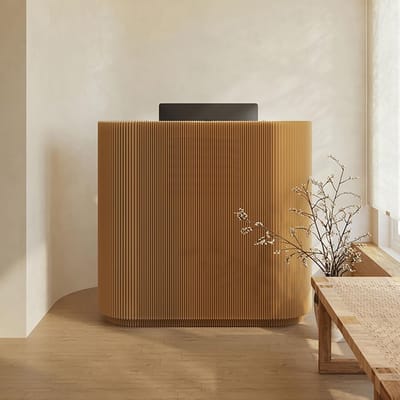 Opvouwbare Balie - Receptie Tafel - Kassa Afrekenen - Ovaal Ontwerp - 50 x 30 x 20 cm - Bruin