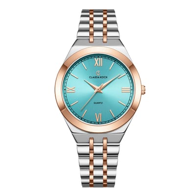 CK Grace – Two-Tone Rosegold with Light Blue Dial - ClaudiaKoch Watches CK 1273