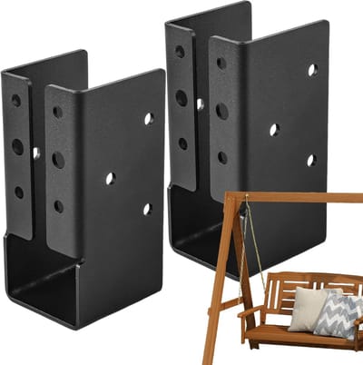 Balkenophanging - Leuninghouder Set - Houtbouw Meubels - Onzichtbare Connector - 12.7x8.4x9.6cm - Zwart