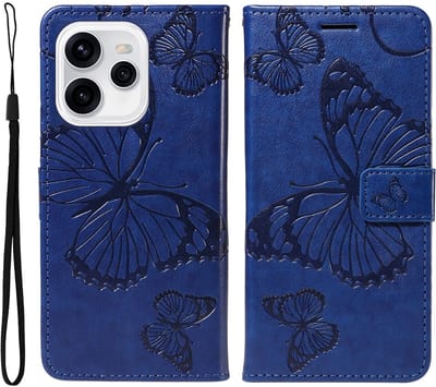 Coverup Hoesje - Geschikt voor OPPO Reno15 Hoesje - Coverup Vlinders Book Case - Blauw