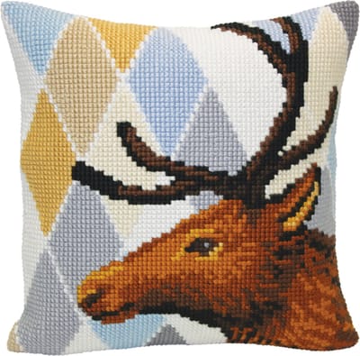 Collection D'Art - Borduurpakket Kussen Hert - Voorbedrukt canvas- 50.5414