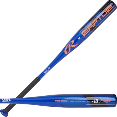 Rawlings - Honkbalknuppel - Raptor - RUSS5R10 - Aluminium - Jeugd - USA Logo - 29 inch / 19 ounce (-10)