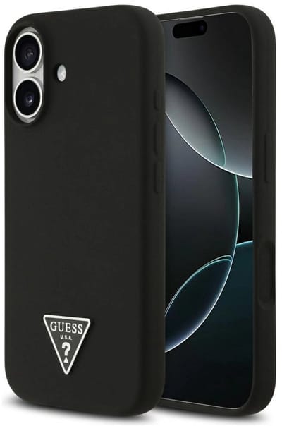 Guess Siliconen Driehoek Logo Magsafe Hoesje Voor Iphone 17 Beschermend