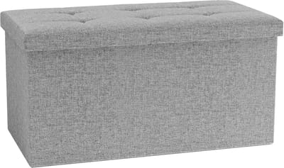 VCM Stoff Sitzbank | Maße ca. H. 38 x B. 76 x T. 38 cm | Kiste für flexiblen Einsatz in allen Wohnräumen | Aufbewahrungsbox | Sitztruhe - Boxas