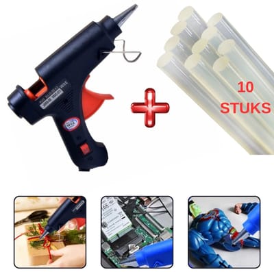 Lijmpistool Hobby – 20W – Snelle Opwarming – Inclusief Lijmstiften – Voor Knutselen & Reparatie – EU Stekker - Met 10 Lijmpatronen