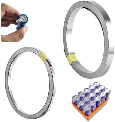 Nikkelband voor Batterijen - Nikkelstrips Nikkelplaat - Batterijen Lassen - Goede Lasbaarheid - 20 Meter - Zilver