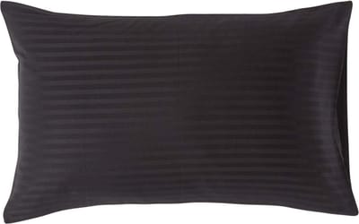 Homescapes Satijn Streep Katoen Kussensloop 50x75 cm – Zwart – 100% Egyptisch Katoen – Draaddichtheid 330