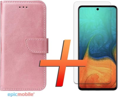 Hoesje geschikt voor Samsung Galaxy A31 Hoesje - Book Case Portemonnee - Rose goud - 1x Tempered Glass Screenprotector - EPICMOBILE