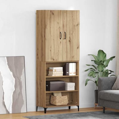 vidaXL - Highboard - Artisan - Eiken - 69,5 - x - 34 - x - 180 - cm - Bewerkt - hout