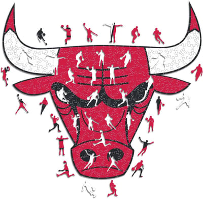 Houten Puzzel NBA Chicago Bulls - Unieke Vormen - 100% Duurzaam Hout
