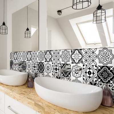 Zelfklevende tegelmuurstickers voor keuken en badkamer - 9 Azulejos Conreza tegelstickers - 9 stickers 20x20cm