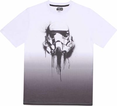 T-Shirt met Korte Mouwen Star Wars Stormrooper Ink Wit Zwart Uniseks - XXL