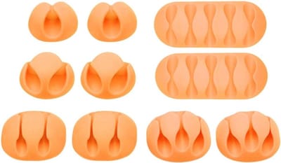 Zelfklevende kabelclips - Kabelbevestigingen, Kabelklemmen en Kabelorganizers - 10 Stuks Geel voor een Opgeruimde Werkplek
