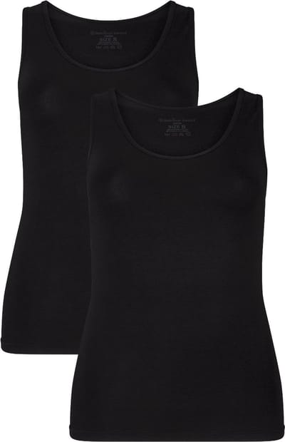 Comfortabel & Zijdezacht Bamboo Basics Singlets Anna (2-pack) - Zwart - XL