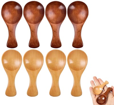 8-delige houten dessertlepel - mini ijslepel - houten honinglepel - kruidenhouten lepel - kleine jamlepel - roerlepel - koffielepel 8X3,5cm