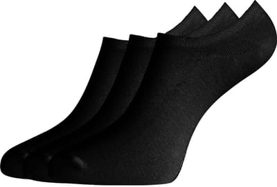 Bamboo Basics Footies Jamie (3-pack) - Zwart- Maat 47-50 - Bamboe Sokken - Sneakersokken - Onzichtbare Sokken
