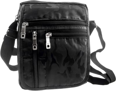 Zwarte Antracietkleurige Camouflage Crossbodytas, Waterdichte Schoudertas Unisex - 21 x 17 x 7 cm