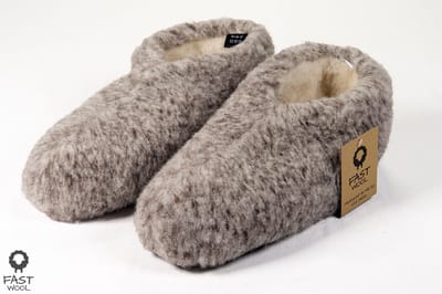 FAST WooL, Spaanse sloffen, 100% wol, gemêleerd, maat 36