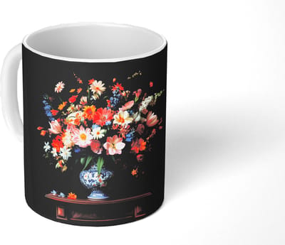 Mok - Koffiemok - Boeket - Roze - Bloemen - Vaas - Mokken - 350 ML - Beker - Koffiemokken - Theemok