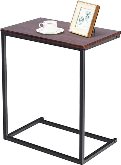 U-vormige Bijzettafel - Multifunctionele Laptop- en Salontafel van MDF en Metaal - 55 x 35 x 65 cm