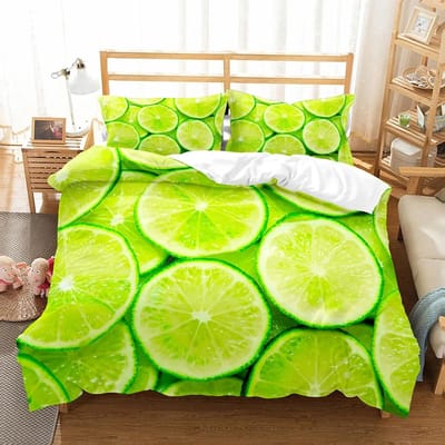 Citroen Dekbedovertrek Set Vers Fruit Patroon Dekbedovertrek Tweepersoons Eenpersoons Kingsize Voor Kinderen Tieners Volwassenen Beddengoed Set Dekbedovertrek 240x220cm