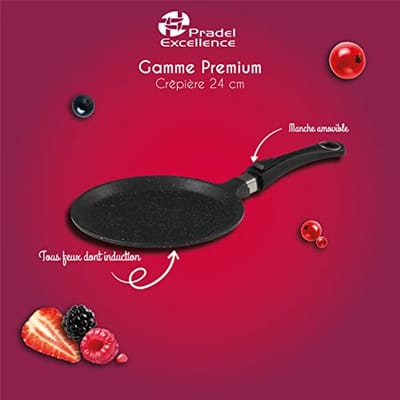 Crêpemaker in Steenlook met Handgrepen – 24 cm