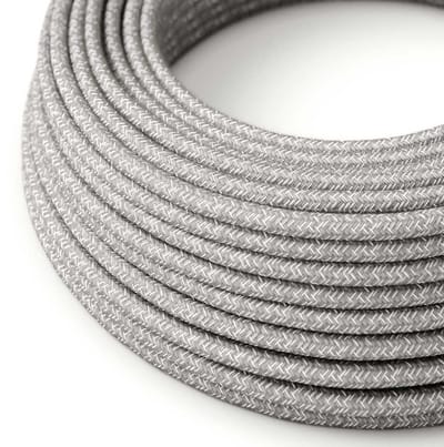 Outdoor kabel linnen - Textielkabel buiten - Buitenverlichting installeren - Flexibele elastomeer-rubber coating - 50 meter - Grijs