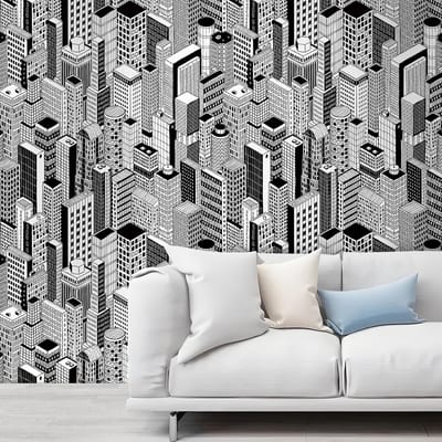 LaCheery Wallpaper geometric white black self-adhesive wallpaper children's room 44.5cm x 700cm wallpaper - ShopVlot