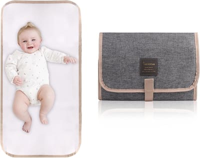 Draagbare Verschoonmat - Baby Luier Pad - Onderweg Luiers Wisselen - Waterdicht Veegschoon Materiaal - 30.5 x 57.5 cm - Grijs