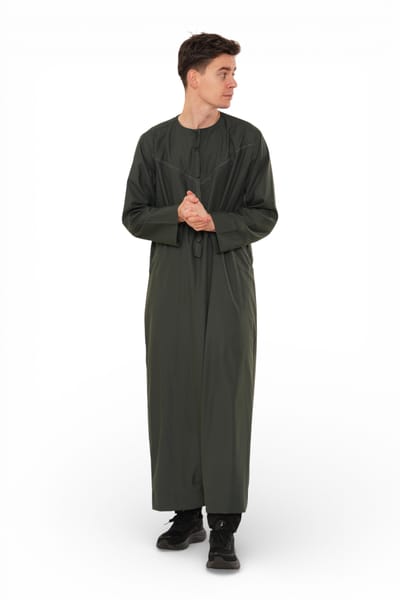 Heren Ramadan Eid Groene Marokkaanse Jubba Robe Djellaba Thobe - TT-008