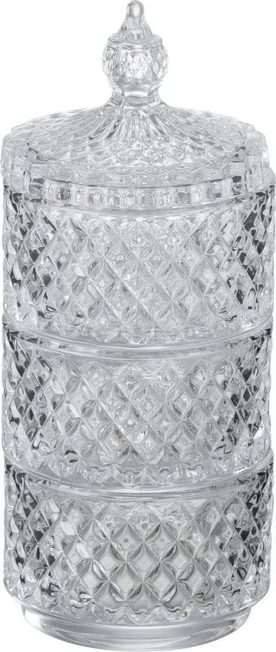J-Line voorraadpot 3 Lagen - glas - transparant