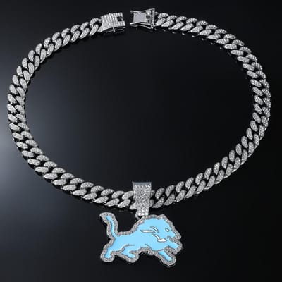 Heren Dames Hip Hop Blauwe Wolf Hanger Ketting Met 13mm Kristal Cubaanse Ketting HipHop Iced Out Bling Kettingen Mode Bedel Sieraden black