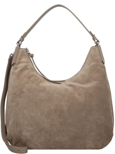 COCCINELLE Leren schoudertas Rebekka Suede Handbag Grained Leather Warm Taupe