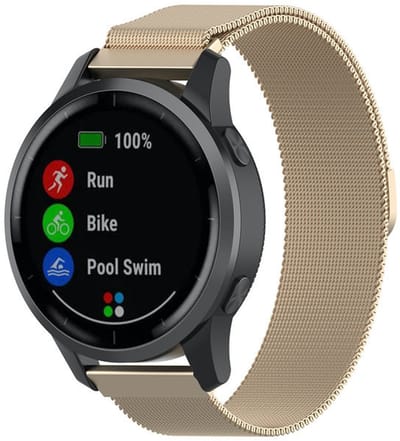 Strap-it Smartwatch bandje Milanees - geschikt voor Garmin vivoactive 4 45mm / Garmin Venu 2 - champagne goud