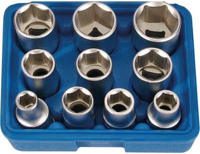 SW-Stahl S21-125 dopsleuteldoppen 1/2 inch 10 stuks, 3/8" - 15/16"