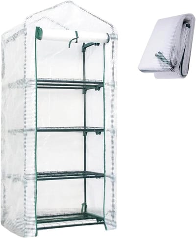Kasafdekking Vervanging - Beschermkap Tuinhuis - Planten Beschermen - UV-bestendig PVC - 158x68x49cm - Wit