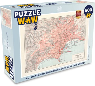 Puzzel Illustratie van een historische kaart van Napoli - Legpuzzel - Puzzel 500 stukjes
