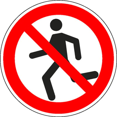 Verboden te rennen bord - kunststof - P048 300 mm