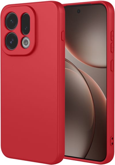 MobyDefend Hoesje - Geschikt voor Oppo Find X9 - Matte Siliconen Backcover - Framboosrood