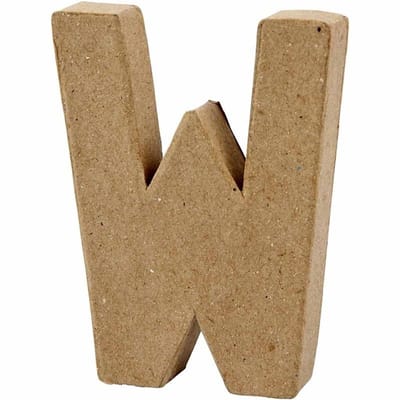 Letter, W, H: 10 cm, B: 8,3 cm, dikte 1,7 cm, 1 stuk