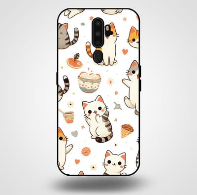 Smartphonica Telefoonhoesje voor OPPO A5 2020 met katten opdruk - TPU backcover case katten design geschikt voor OPPO A5 (2020)
