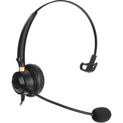 H600‑3.5MV Casque téléphonique monaural avec contrôle du volume, prise jack 3,5 mm, casque professionnel avec micro pour smartphone, tablette blanc